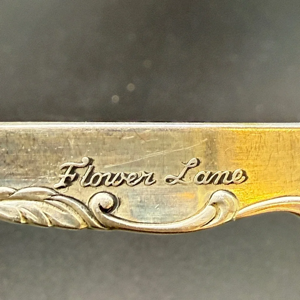 Heirloom Sterling Flower Lane Cocktail Fork Silver 5.5 Inch Seafood Appetizer